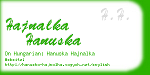 hajnalka hanuska business card